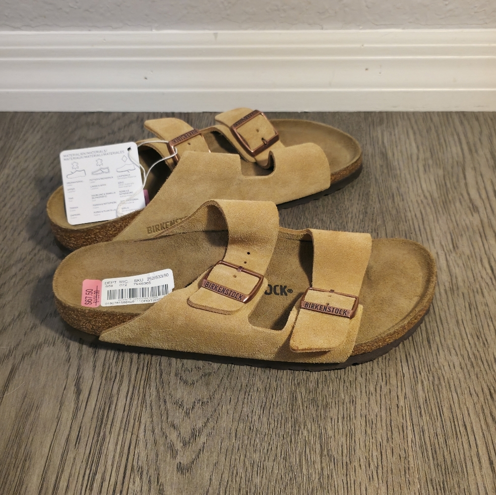 Birkenstock Women's Arizona Suede Banded Slide Sandals, 8/8.5 (39)